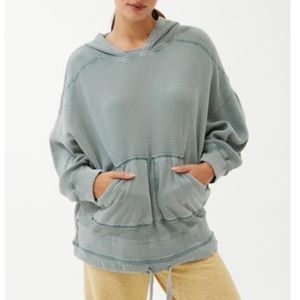 UO Out from Under Seafoam Waffle Hoodie NWT